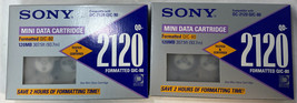 Lot of 2 Sony QD-2120 Formatted QIC-80 Mini Data Cartridge, 120MB, NEW - £10.23 GBP