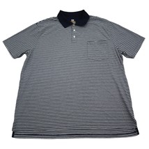 Foundry Supply Co Shirt Mens 3XL Blue Gray Striped Polo Dress Casual Golf - £15.44 GBP