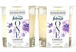 (2) Febreze One Double-Wick Soy Candle Air Freshener Lavender &amp; Eucalyptus 4.3 o - £19.73 GBP