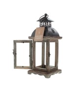 Small Monticello Clear Glass Wood Candle Lantern - $41.05 CAD