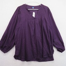 Old Navy Shirt Womens Size Extra Large Purple Textured V Neck Peasant Bl... - £18.73 GBP