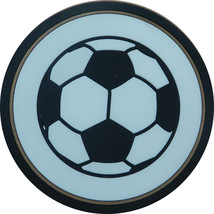 4&quot; Soccer Ball Thick Rubber Coaster 4pc/pack - £10.96 GBP