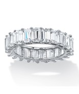 PalmBeach Jewelry 6.44 TCW CZ Band in Platinum-plated Sterling Silver - £31.85 GBP