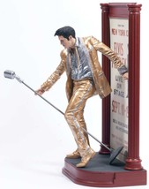 Elvis Presley Amazing Collectable GOLD Figure Microphone &amp; New York Poster! - £78.30 GBP