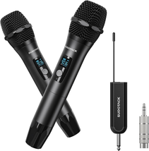 Wireless Microphone, [Clear Sound][Plug &amp; Play] Metal UHF Dual Cordless ... - £53.35 GBP