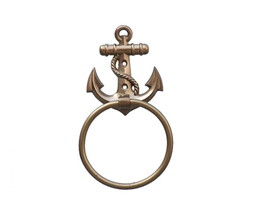 [Pack Of 2] Antique Brass Anchor Towel Holder 9&quot;&quot; - £39.01 GBP