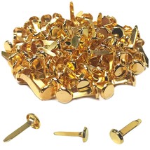 100 Pcs Brass Paper Fasteners, 8X17Mm Plated Mini Brads For Scrapbooking... - $12.99