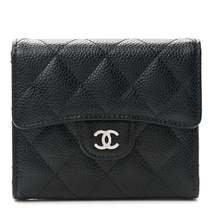 Caviar Quilted Compact Flap Wallet Black - £1,815.23 GBP