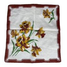 1 Vintage Cocktail Napkin Handkerchief Hankie Square 12&quot; x 11&quot; Floral Da... - £19.37 GBP