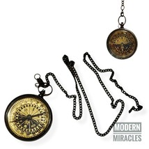 Antiguo latón vintage 2 &quot;brújula náutica marítima medallón brújula hermoso... - £22.14 GBP