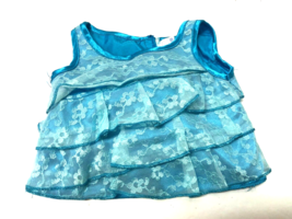Build A Bear Silvery Lace and Satin Blue Halter Top Shirt - $4.95