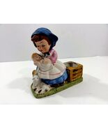 Farm Mother holding Baby w little sheep Candle Holder (design by Verona ... - $12.86