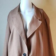 Madison Leigh Woman Brown Fitted Jacket Blazer Bracelet Sleeve 18W - $22.47