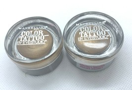 Lot Of 2 - Maybelline Color Tattoo EyeStudio GOLD SHIMMER brown Eyeshadow - $20.00