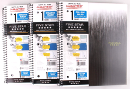 3 Pack Mead Five Star Black Spiral Notebook 1 Subject College Ruled 100 ... - $184.90 MXN