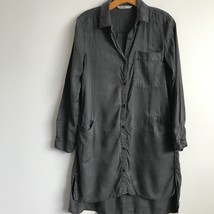 Zara Dress S Gray Oversize Collar Button Long Sleeve Slouchy Lagenlook S... - £29.71 GBP