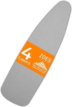 ZOES HOMEWARE Ironing Board Cover and Pad | 100% Cotton Cover 54&quot;x15&quot; Grey - $17.82