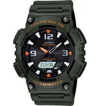 Casio - AQS810W-3AVCF - Men's Solar Watch with Green Band - $82.99