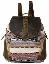 Challenger Women Canvas Handwoven Brown Leather Handbag Tote Purse 17RT2120 - $49.99