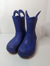 Youth Crocs Boots Size J3 Pull On Royal Blue Rain Boots - AS IS - $14.95