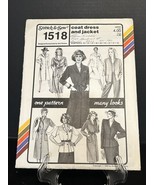 Vtg 1983 Stretch &amp; Sew #1518 Coat Dress &amp; Jacket bust: 30&quot;-46&quot; Uncut FF - €5,08 EUR