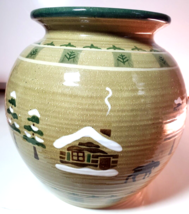Sonoma &quot;Lodge&quot; BEAN POT-UTENSIL HOLDER-VASE, Moose Snowy Cabin NO LID - $364.34 MXN