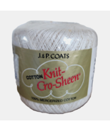 1 J &amp; P Coats Knit-Cro-Sheen Mercerized Cotton 225 Yards Ecru #61 READ - £3.12 GBP