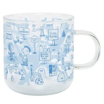 Snoopy heat-resistant glass mug (ALL PEANUTS 2/Blue) - £44.32 GBP