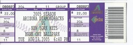 2005 New York Mets @ Arizona Diamondbacks Full Unused ticket August 23rd #2 - $176.78 MXN