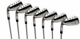 LEFT HANDED New Men +2&quot; Big Tall Pro Golf Club Iron Set #4-PW Steel STIF... - £154.84 GBP