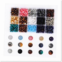 15 Kinds of High Quality Natural Round Stone Beads - Genuine Gemstones for DIY J - $68.30