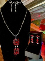 OOAK &quot;Reinvented Vtg&quot; Hematite Magnetic Rope Necklace/Bracelet and Earring Set - £31.97 GBP