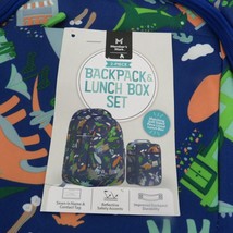 Members Mark 2 Piece Backpack Lunch Box Set Dinosaur New - £15.51 GBP