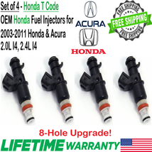 x4 Genuine Honda 8-Hole Upgrade Fuel Injectors For 2006-2011 Honda Civic... - $75.23