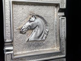 Horse Ashtray Made of  Solid Brass Nickel Chrome Plated  Measures 4.75" Square image 3