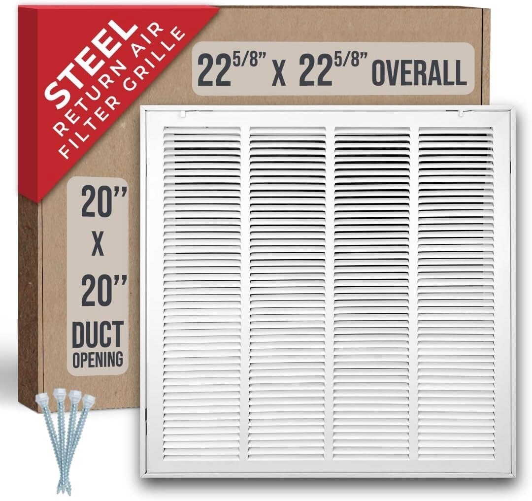 Handua Steel Return Air Filter Grille 20x20 White Vent Cover Removable Door - $47.45