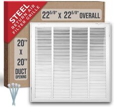 Handua Steel Return Air Filter Grille 20x20 White Vent Cover Removable Door - $47.45