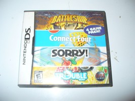NINTENDO DS - 4 GAME PACK! BATTLESHIP, CONNECT FOUR, SORRY &amp; TROUBLE (NO... - $3.84
