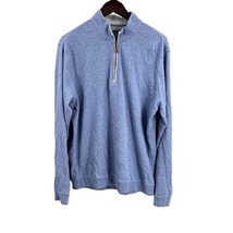 Johnnie O Sully Pullover Laguna Blue Double Knit Quarter Zip Mens Large - $76.31