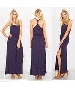 NEW Sugar Lips Sugarlips Blue &quot;Navy Baby&quot; Jersey Maxi Dress with Slit XS... - £46.61 GBP
