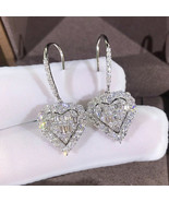 Silver Plated Drop Earrings for Women Jewelry Cubic Zirconia A Pair Lab-... - $243.50 MXN