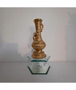 Weeping Gold Bud Vase Vintage McCoy Ornate Regency 24k 7 1/2&quot; - $36.98 CAD
