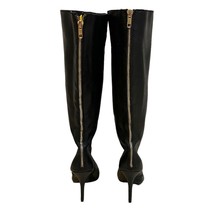 STEVE MADDEN Gracii Womens Black Faux Leather High Heel Gold Zipper Back... - £69.82 GBP