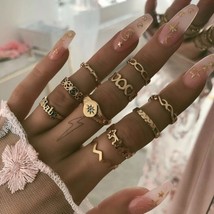 8 Pcs/set Bohemian Retro Openwork knotted simple letters love Midi Finger Ring  - £7.98 GBP