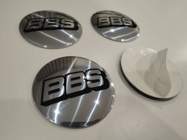 BBS wheel center cap-set of 4-Metal Stickers-self adhesive Top Quality Glossy - £14.97 GBP+