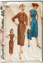 CUT Sewing Pattern Simplicity 1672 Dress Jacket One Piece Misses Size 11 - $26.09