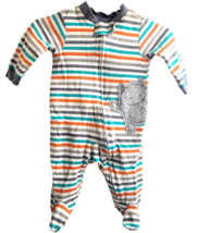 Child of Mine Boys 1-Piece Monster Bodysuit 0-3M Striped Knit Full Zip Footed - £3.75 GBP