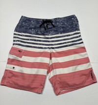 O&#39;neill Patriotic Striped Board Shorts Men Size 34 (Measure 33x11) - £7.45 GBP