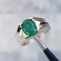 Genuine Emerald Men&#39;s Ring   Handmade Emerald  Men&#39;s Ring Natural Gemstone Ring - £167.09 GBP