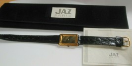 Jaz Paris France Watch Women&#39;s Black Leather Band NOS Needs Battery Replaced - £107.16 GBP